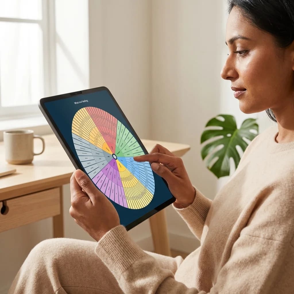 132 Emotions on One Emotion Wheel Chart